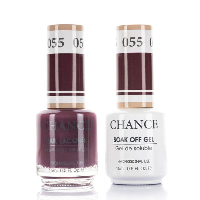 Chance Gel &amp; Lacquer Duo 055, purple crème, soak-off gel polish and matching nail lacquer, 0.5 oz each