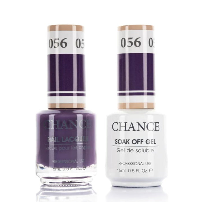 Chance Gel &amp; Lacquer Duo 056, purple crème, soak-off gel polish and matching nail lacquer, 0.5 oz each