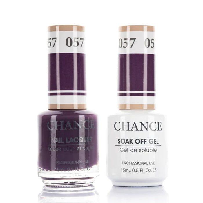 Chance Gel &amp; Lacquer Duo 057, purple crème, soak-off gel polish and matching nail lacquer, 0.5 oz each