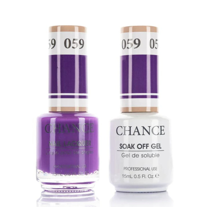 Chance Gel &amp; Lacquer Duo 059, purple crème, soak-off gel polish and matching nail lacquer, 0.5 oz each