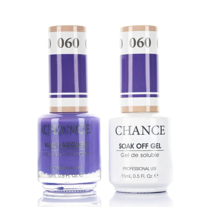 Chance Gel &amp; Lacquer Duo 060, purple crème, soak-off gel polish and matching nail lacquer, 0.5 oz each