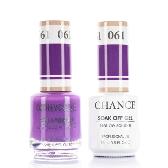 Chance Gel &amp; Lacquer Duo 061, purple crème, soak-off gel polish and matching nail lacquer, 0.5 oz each