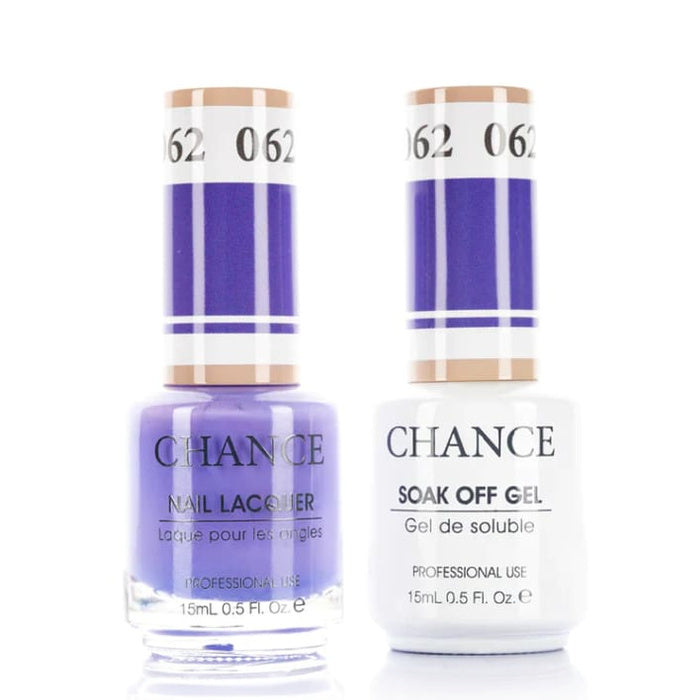 Chance Gel &amp; Lacquer Duo 062, purple crème, soak-off gel polish and matching nail lacquer, 0.5 oz each