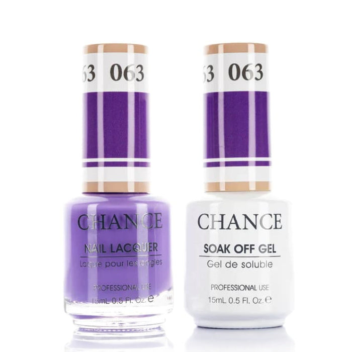 Chance Gel &amp; Lacquer Duo 063, purple crème, soak-off gel polish and matching nail lacquer, 0.5 oz each