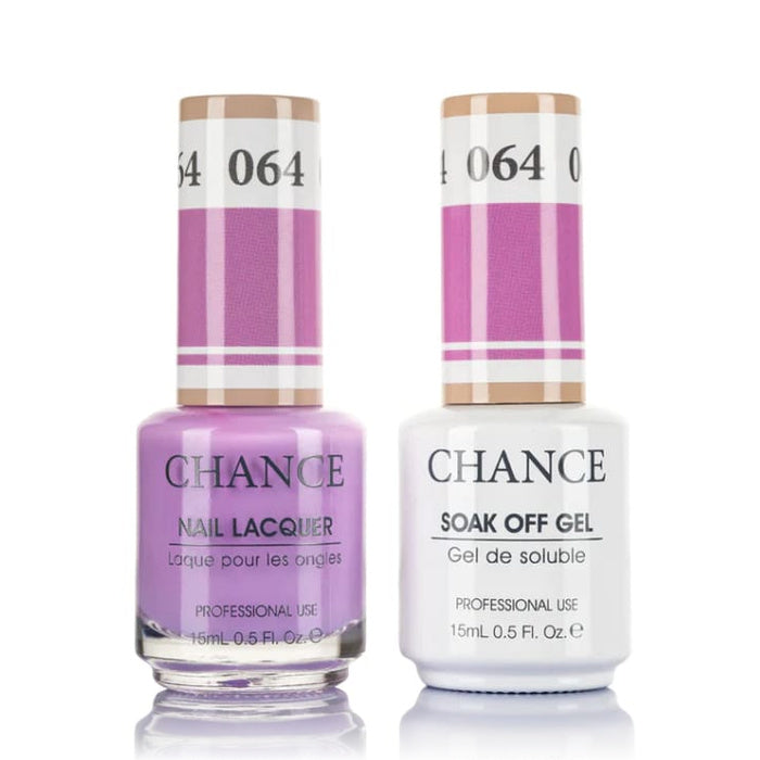 Chance Gel &amp; Lacquer Duo 064, purple crème, soak-off gel polish and matching nail lacquer, 0.5 oz each