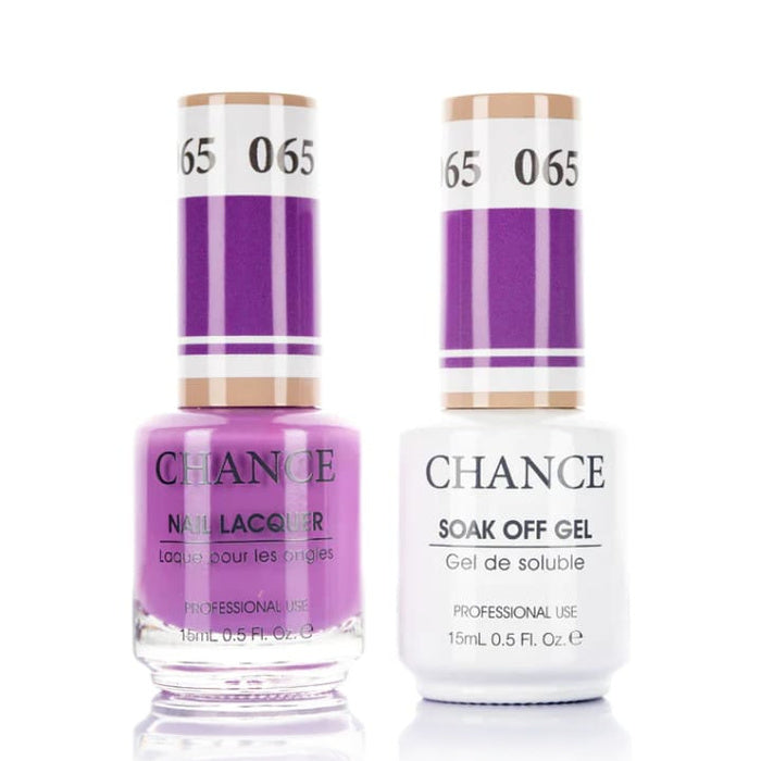 Chance Gel &amp; Lacquer Duo 065, purple crème, soak-off gel polish and matching nail lacquer, 0.5 oz each