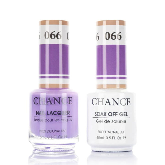 Chance Gel &amp; Lacquer Duo 066, purple crème, soak-off gel polish and matching nail lacquer, 0.5 oz each