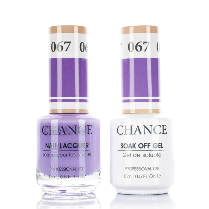 Chance Gel &amp; Lacquer Duo 067, purple crème, soak-off gel polish and matching nail lacquer, 0.5 oz each