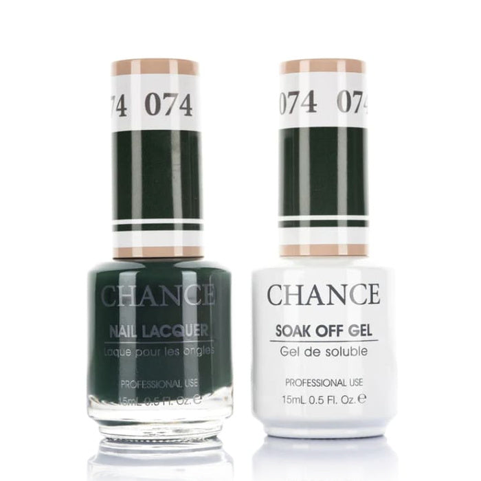 Chance Gel &amp; Lacquer Duo 074, green crème, soak-off gel polish and matching nail lacquer, 0.5 oz each