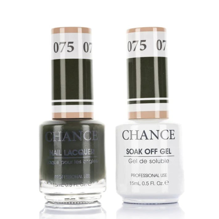 Chance Gel &amp; Lacquer Duo 075, black crème, soak-off gel polish and matching nail lacquer, 0.5 oz each