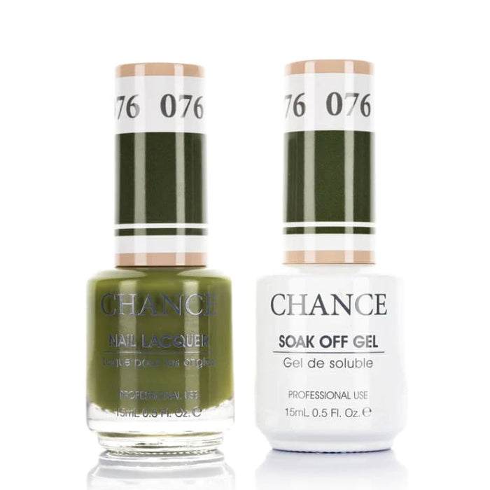 Chance Gel &amp; Lacquer Duo 076, green crème, soak-off gel polish and matching nail lacquer, 0.5 oz each