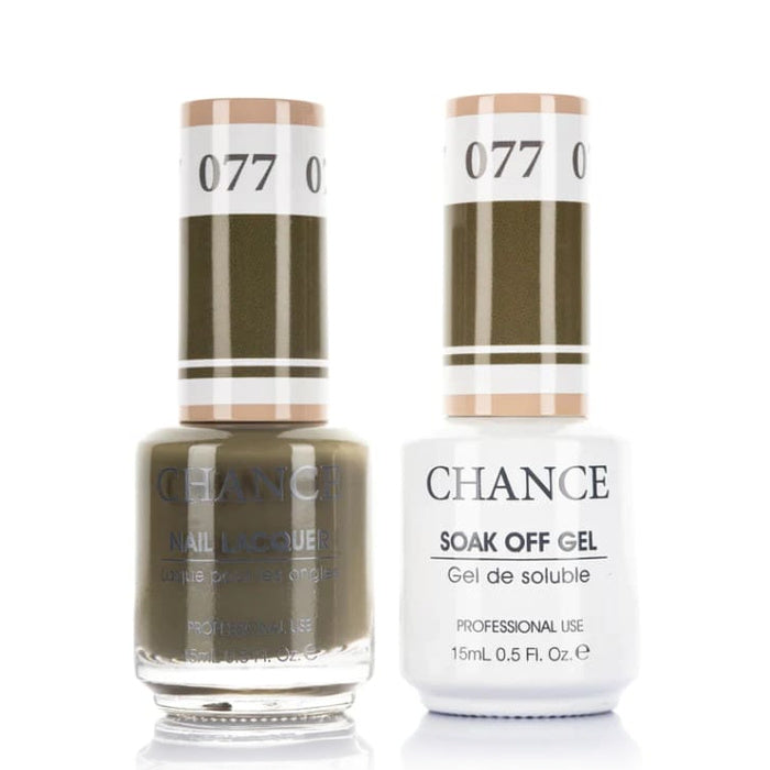 Chance Gel &amp; Lacquer Duo 077, brown crème, soak-off gel polish and matching nail lacquer, 0.5 oz each