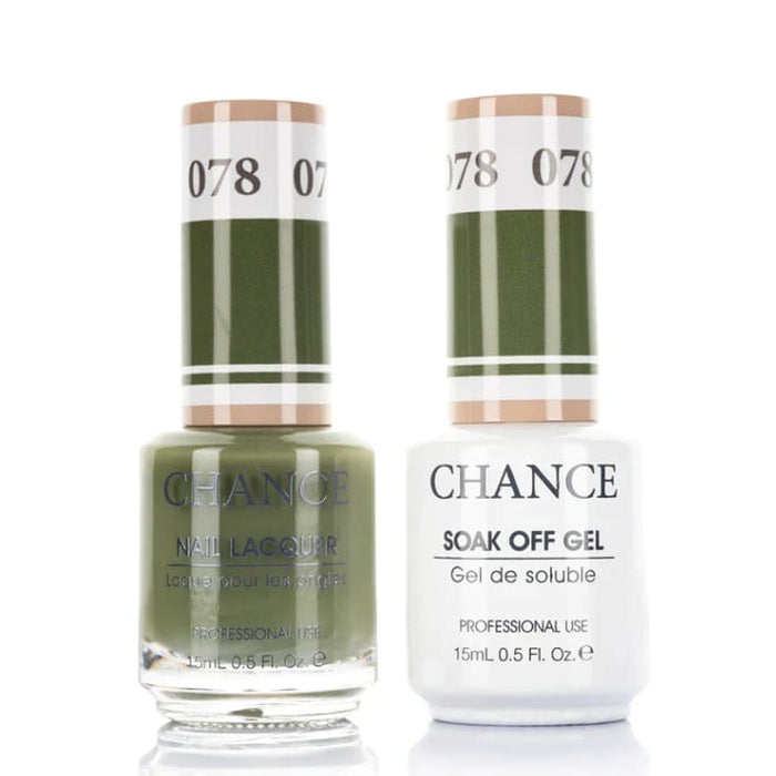 Chance Gel &amp; Lacquer Duo 078, green crème, soak-off gel polish and matching nail lacquer, 0.5 oz each