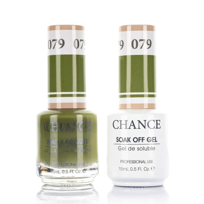 Chance Gel &amp; Lacquer Duo 079, green crème, soak-off gel polish and matching nail lacquer, 0.5 oz each