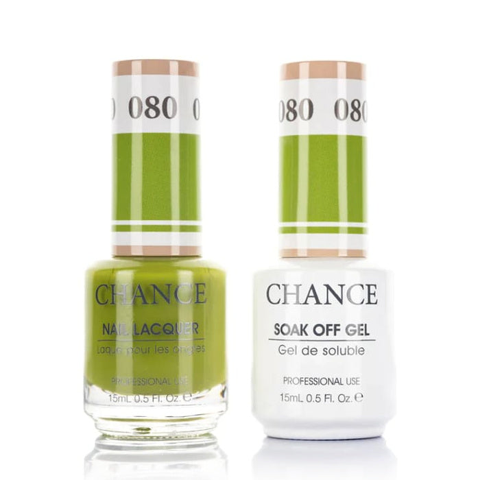 Chance Gel &amp; Lacquer Duo 080, green crème, soak-off gel polish and matching nail lacquer, 0.5 oz each