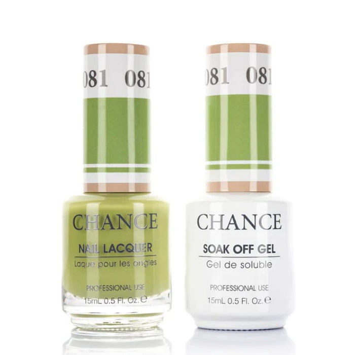 Chance Gel &amp; Lacquer Duo 081, green crème, soak-off gel polish and matching nail lacquer, 0.5 oz each