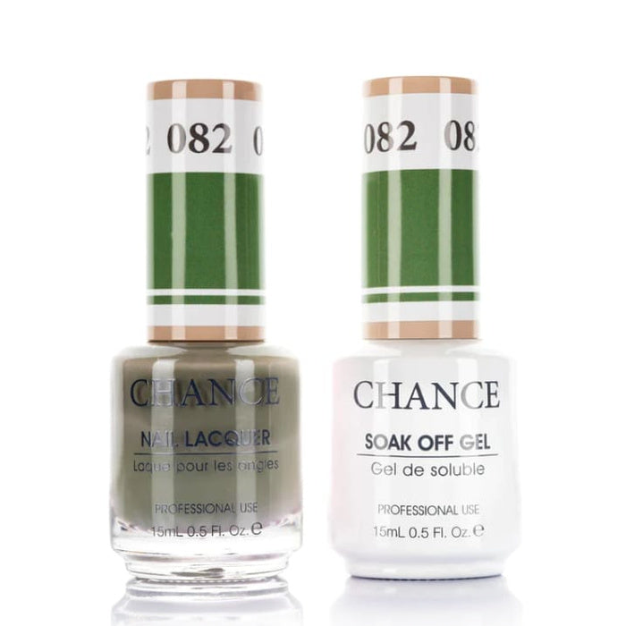 Chance Gel &amp; Lacquer Duo 082, green crème, soak-off gel polish and matching nail lacquer, 0.5 oz each