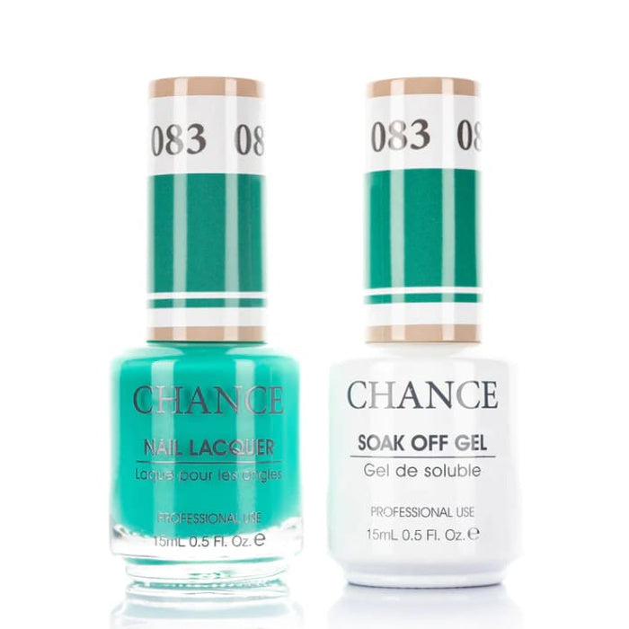 Chance Gel &amp; Lacquer Duo 083, green crème, soak-off gel polish and matching nail lacquer, 0.5 oz each