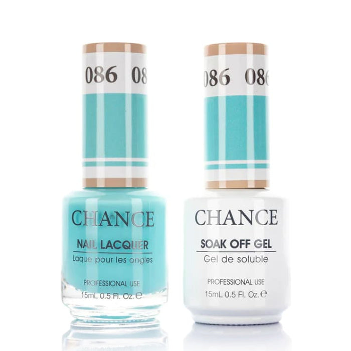 Chance Gel &amp; Lacquer Duo 086, blue crème, soak-off gel polish and matching nail lacquer, 0.5 oz each