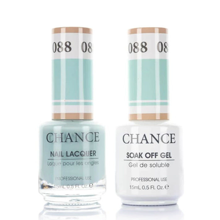 Chance Gel &amp; Lacquer Duo 088, blue crème, soak-off gel polish and matching nail lacquer, 0.5 oz each