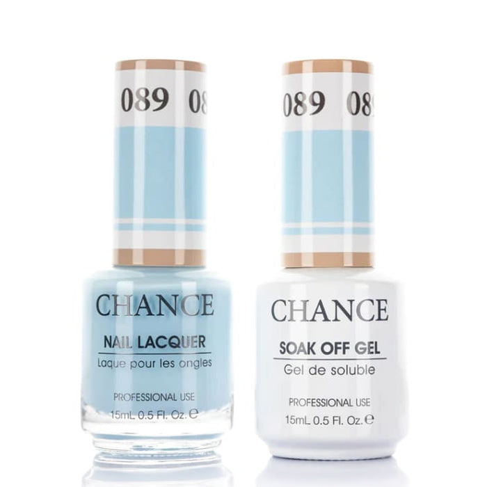 Chance Gel &amp; Lacquer Duo 089, blue crème, soak-off gel polish and matching nail lacquer, 0.5 oz each