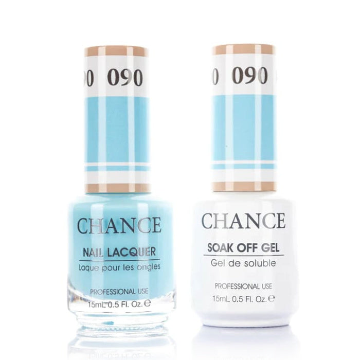 Chance Gel &amp; Lacquer Duo 090, blue crème, soak-off gel polish and matching nail lacquer, 0.5 oz each