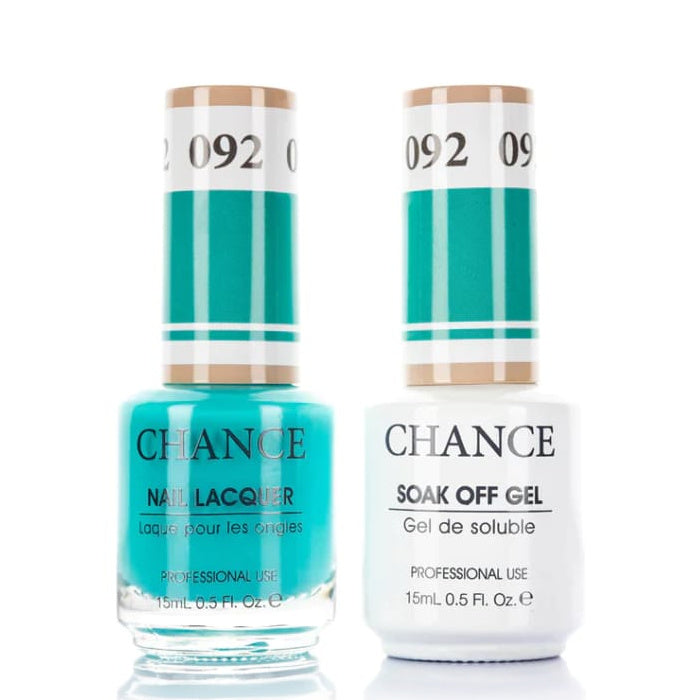 Chance Gel &amp; Lacquer Duo 092, green crème, soak-off gel polish and matching nail lacquer, 0.5 oz each