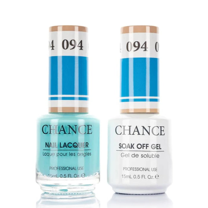 Chance Gel &amp; Lacquer Duo 094, blue crème, soak-off gel polish and matching nail lacquer, 0.5 oz each