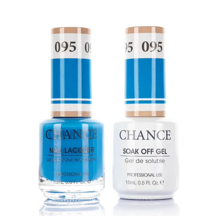 Chance Gel &amp; Lacquer Duo 095, blue crème, soak-off gel polish and matching nail lacquer, 0.5 oz each