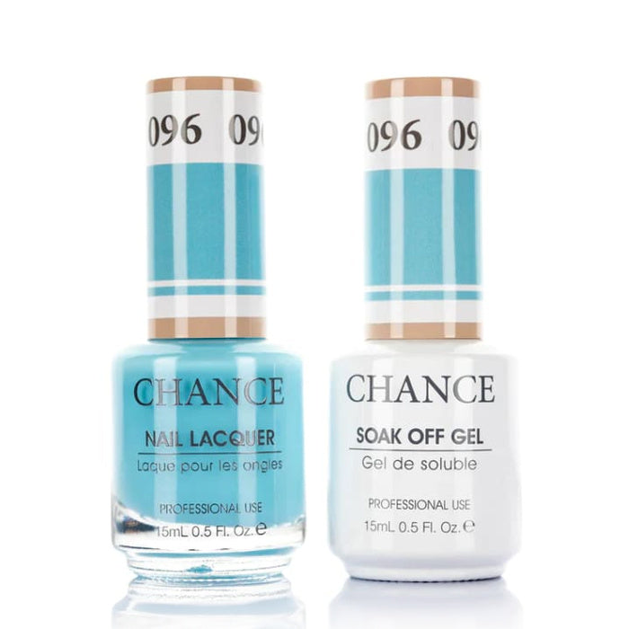 Chance Gel &amp; Lacquer Duo 096, blue crème, soak-off gel polish and matching nail lacquer, 0.5 oz each