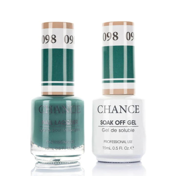 Chance Gel &amp; Lacquer Duo 098, green crème, soak-off gel polish and matching nail lacquer, 0.5 oz each