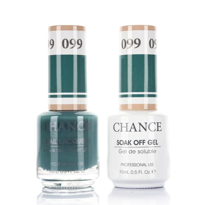 Chance Gel &amp; Lacquer Duo 099, green crème, soak-off gel polish and matching nail lacquer, 0.5 oz each