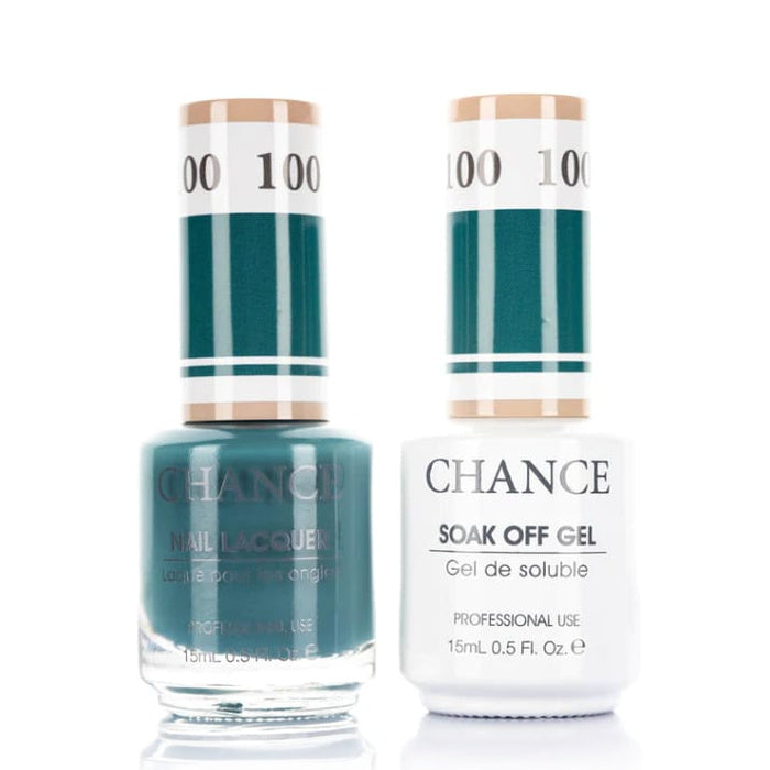 Chance Gel &amp; Lacquer Duo 100, blue crème, soak-off gel polish and matching nail lacquer, 0.5 oz each