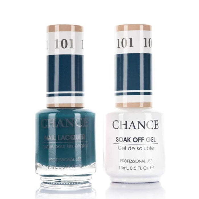 Chance Gel &amp; Lacquer Duo 101, blue crème, soak-off gel polish and matching nail lacquer, 0.5 oz each