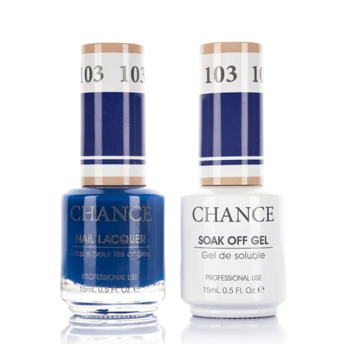 Chance Gel &amp; Lacquer Duo 103, blue crème, soak-off gel polish and matching nail lacquer, 0.5 oz each