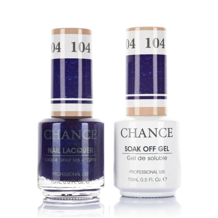 Chance Gel &amp; Lacquer Duo 104, blue crème, soak-off gel polish and matching nail lacquer, 0.5 oz each