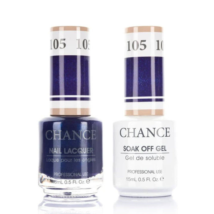 Chance Gel &amp; Lacquer Duo 105, blue crème, soak-off gel polish and matching nail lacquer, 0.5 oz each