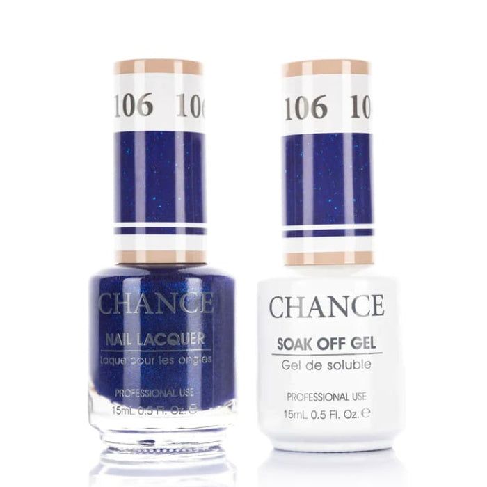 Chance Gel &amp; Lacquer Duo 106, blue crème, soak-off gel polish and matching nail lacquer, 0.5 oz each