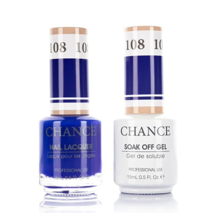 Chance Gel &amp; Lacquer Duo 108, blue crème, soak-off gel polish and matching nail lacquer, 0.5 oz each