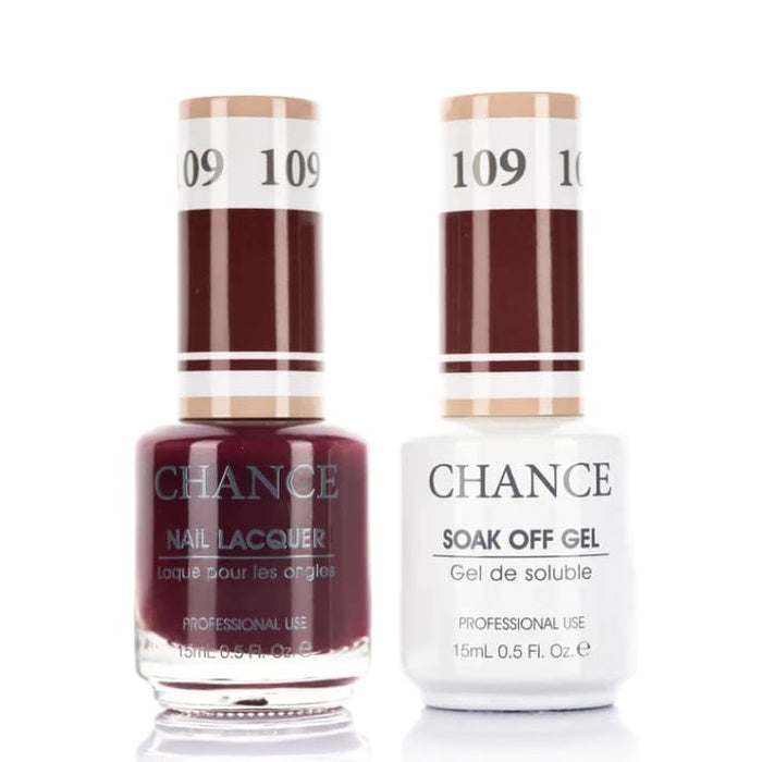 Chance Gel &amp; Lacquer Duo 109, brown crème, soak-off gel polish and matching nail lacquer, 0.5 oz each