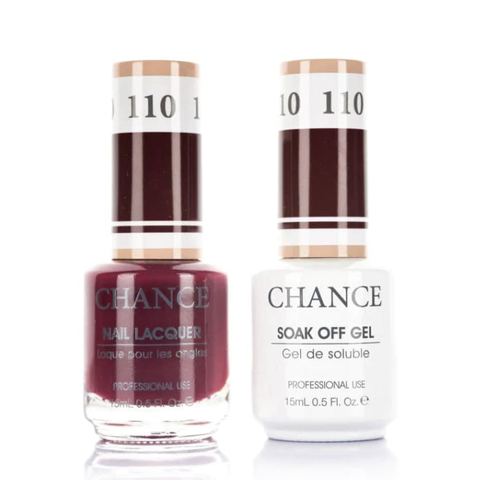 Chance Gel &amp; Lacquer Duo 110, brown crème, soak-off gel polish and matching nail lacquer, 0.5 oz each