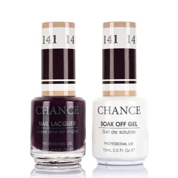 Chance Gel &amp; Lacquer Duo 141, black crème, soak-off gel polish and matching nail lacquer, 0.5 oz each