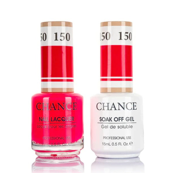 Chance Gel &amp; Lacquer Duo 150, red crème, soak-off gel polish and matching nail lacquer, 0.5 oz each