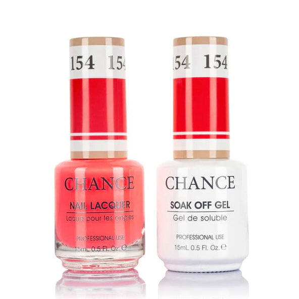 Chance Gel &amp; Lacquer Duo 154, red crème, soak-off gel polish and matching nail lacquer, 0.5 oz each