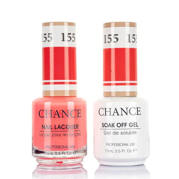 Chance Gel &amp; Lacquer Duo 155, coral orange crème, soak-off gel polish and matching nail lacquer, 0.5 oz each