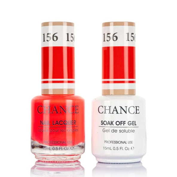 Chance Gel &amp; Lacquer Duo 156, red crème, soak-off gel polish and matching nail lacquer, 0.5 oz each