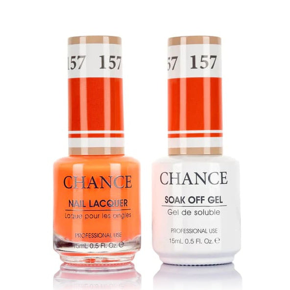 Chance Gel &amp; Lacquer Duo 157, coral orange crème, soak-off gel polish and matching nail lacquer, 0.5 oz each