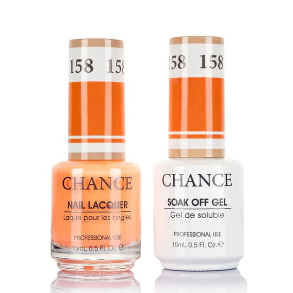 Chance Gel &amp; Lacquer Duo 158, coral orange crème, soak-off gel polish and matching nail lacquer, 0.5 oz each