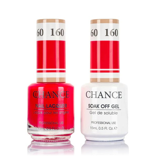 Chance Gel &amp; Lacquer Duo 160, red crème, soak-off gel polish and matching nail lacquer, 0.5 oz each