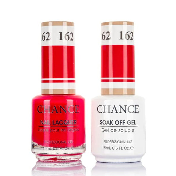 Chance Gel &amp; Lacquer Duo 162, red crème, soak-off gel polish and matching nail lacquer, 0.5 oz each